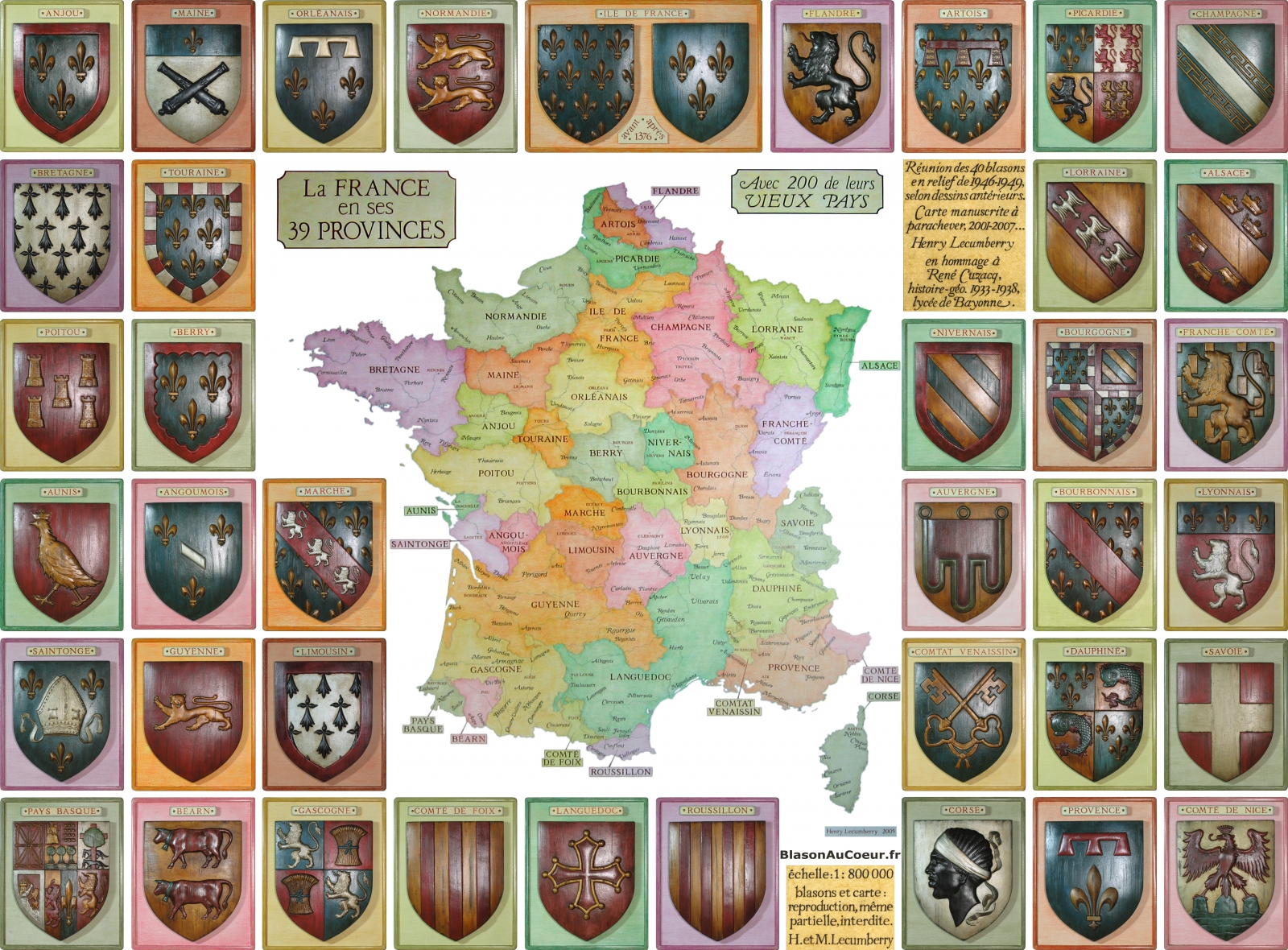 carte des blasons de France 